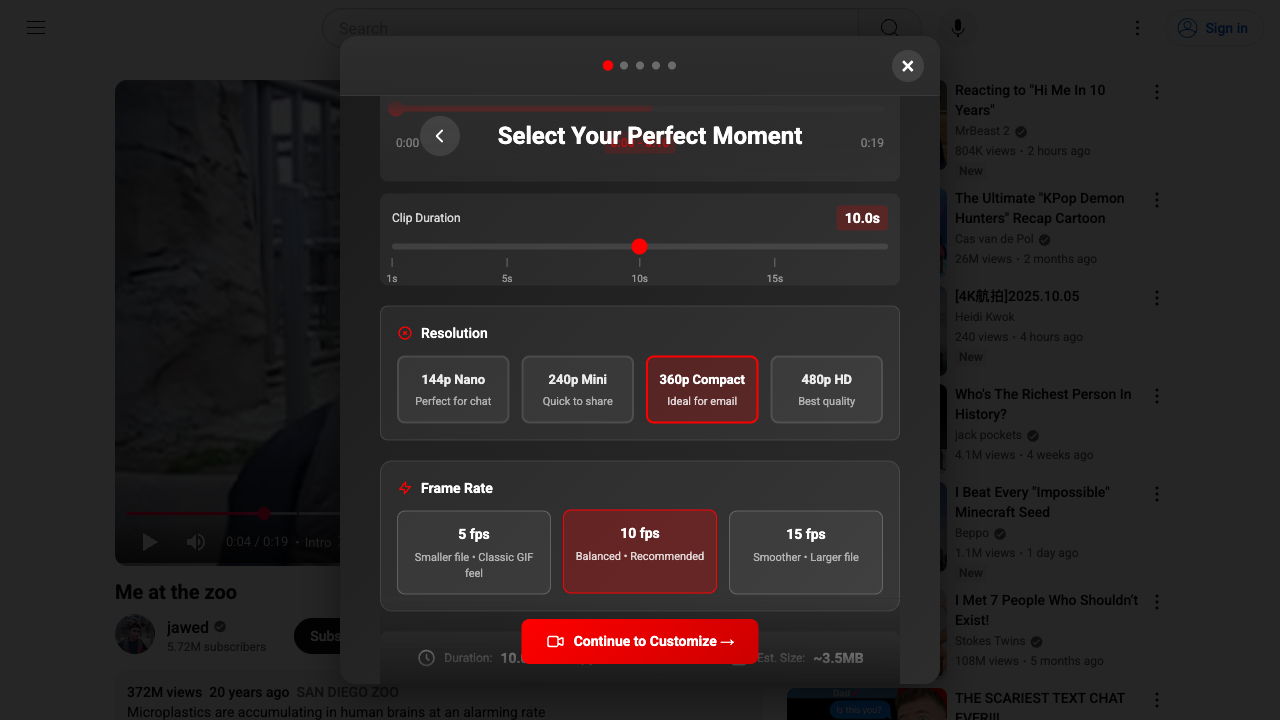 Timeline Selection