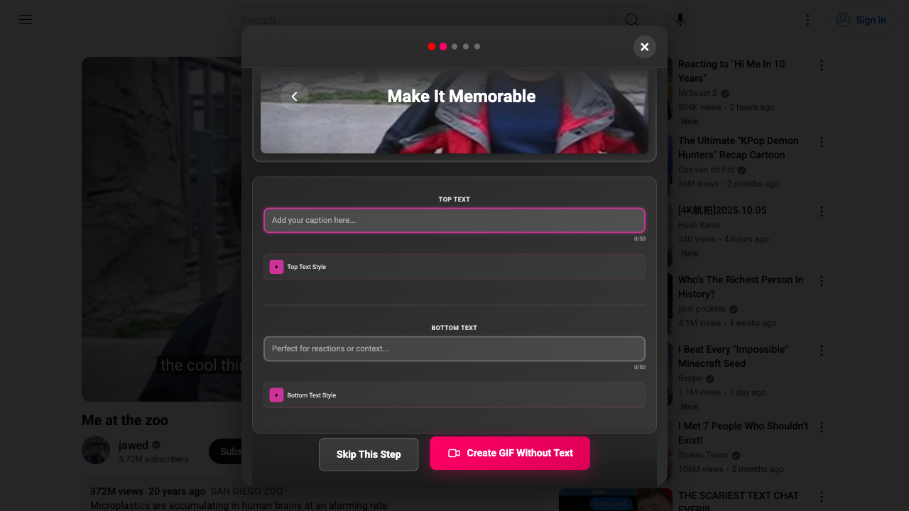 Text Overlay Screen
