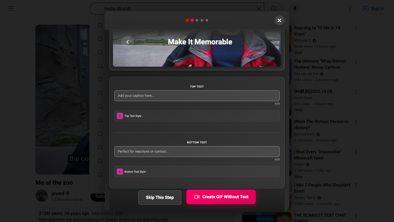 Text Overlay Example
