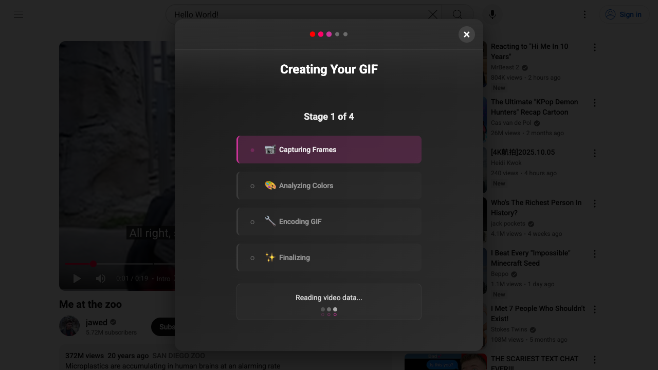 Processing Screen