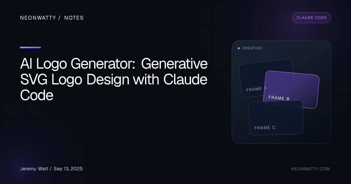 AI SVG Logo Generator: Create Logos with Claude Code | Jeremy Watt's Blog
